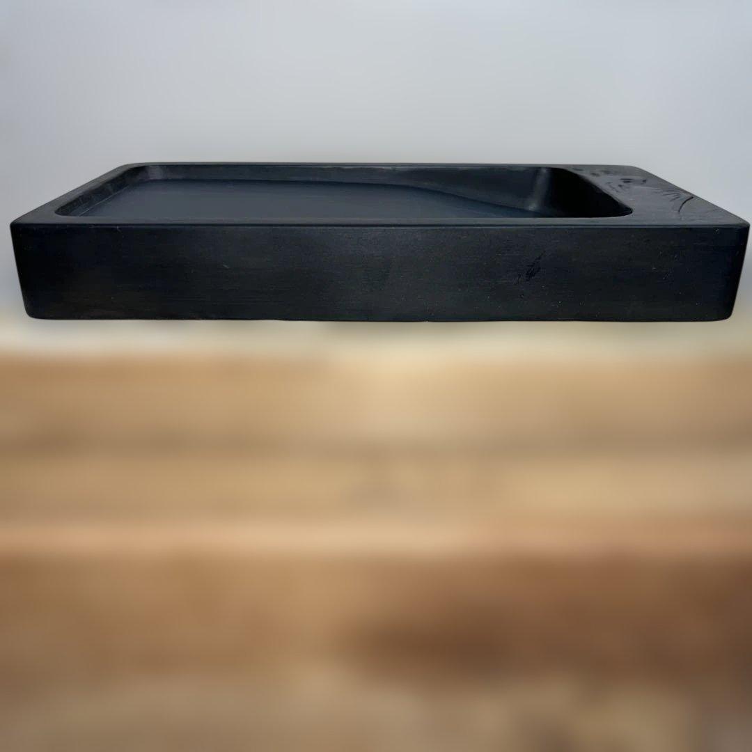 ⭕️雨端硯　祥雲に富士彫刻　11世　雨宮静軒　甲斐銘石　姿美しい　女性好み作品