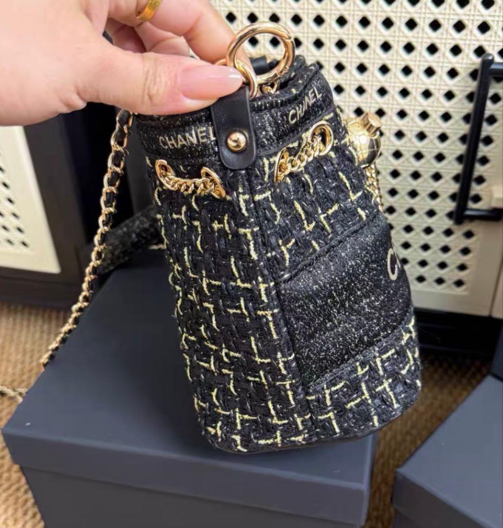 希少　レア　非売品 CHANEL ノベルティ ブラック ツイード バケットバッグ