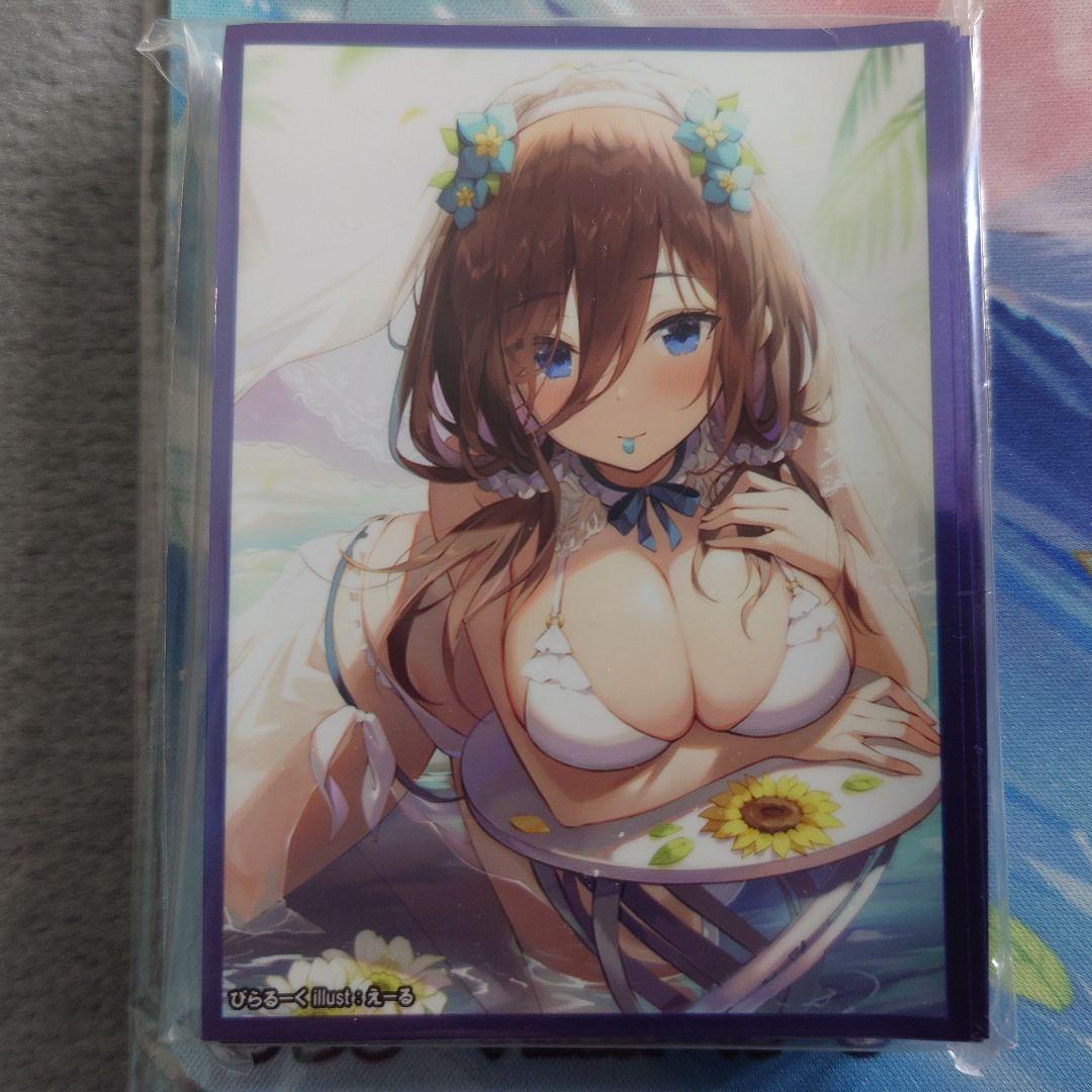 α1 五等分の花嫁 ひまわり&花びら&水着 中野三玖 スリーブ&プレイマット