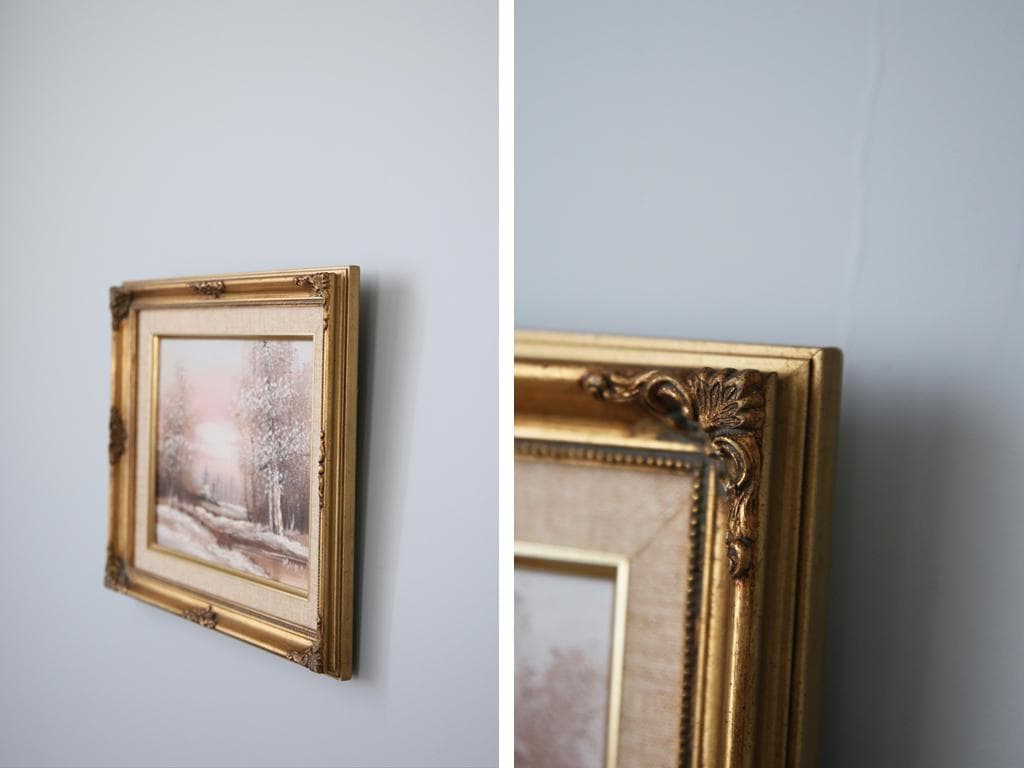 英国アンティークサイン入り肉筆絵画/風景画/油絵/西洋額絵/油彩(79-87-1