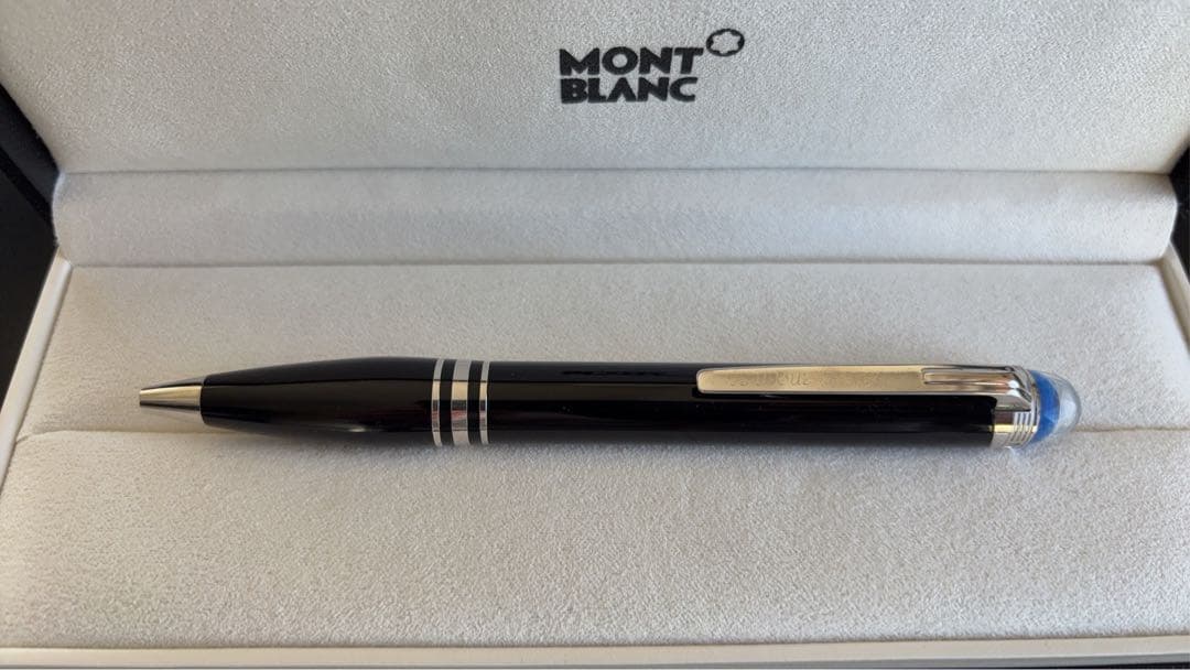 新品未使用！MONT BLANC 黒 ボールペン（文字彫刻あり）箱付き