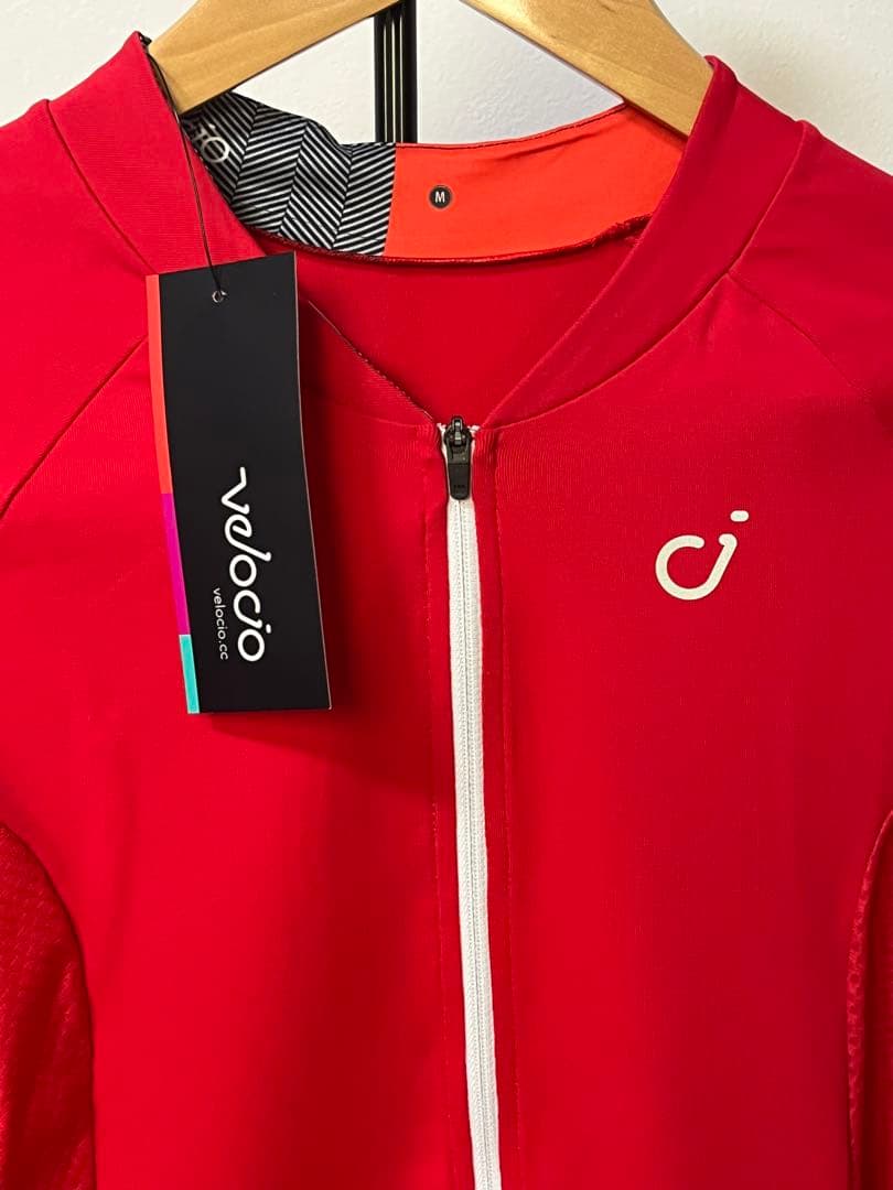 Velocio サイクルジャージ ロングスリーブ 春夏 M レッド レディース