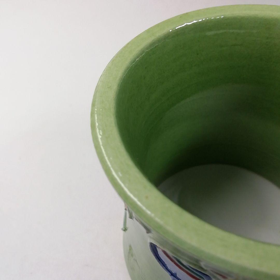 Ｔ６８５　蓋置　『淡緑交趾　宝尽し』『小松雅山 造』　共箱　茶道具