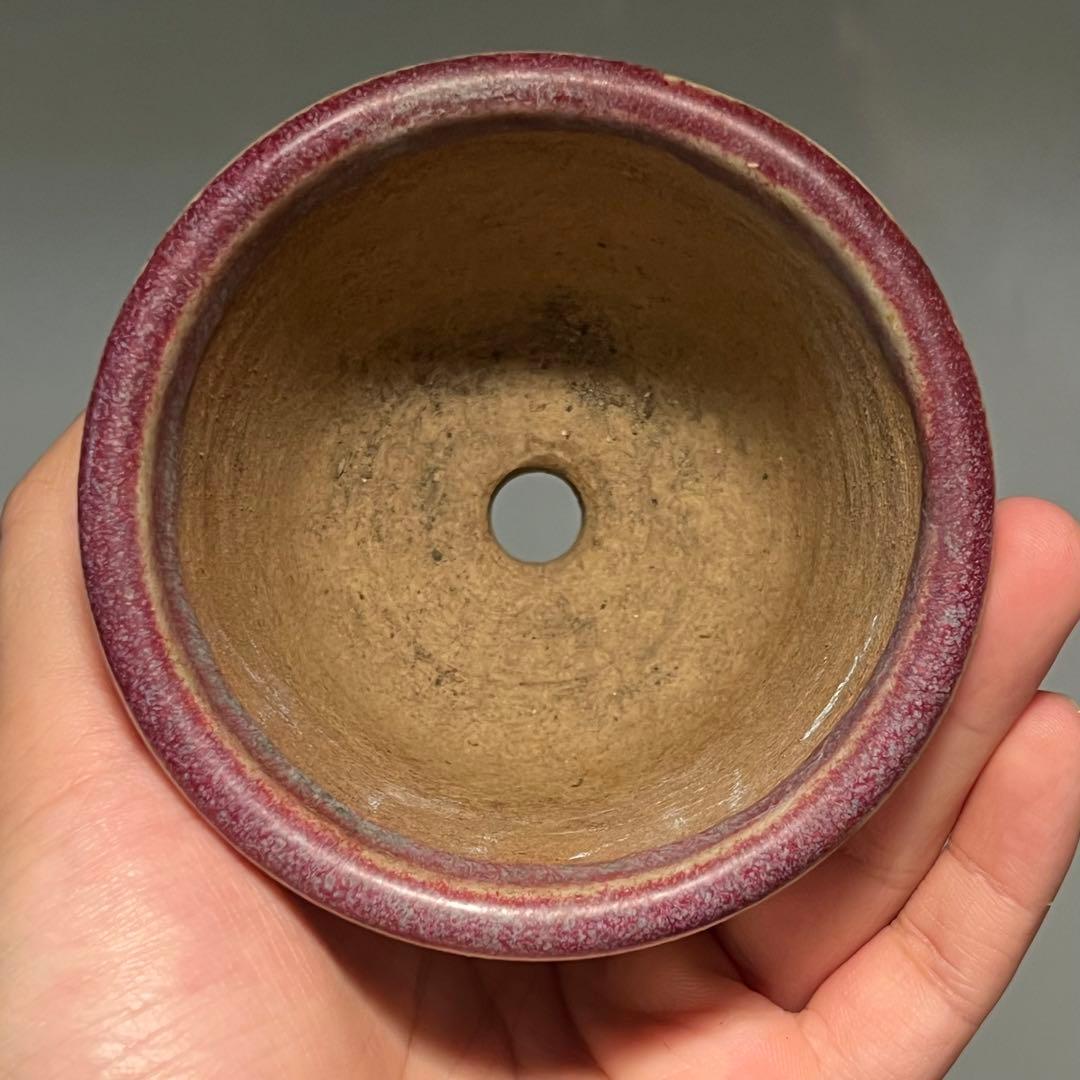 668.紫辰砂丸鉢 盆栽鉢 植木鉢 9.5*7.3cm