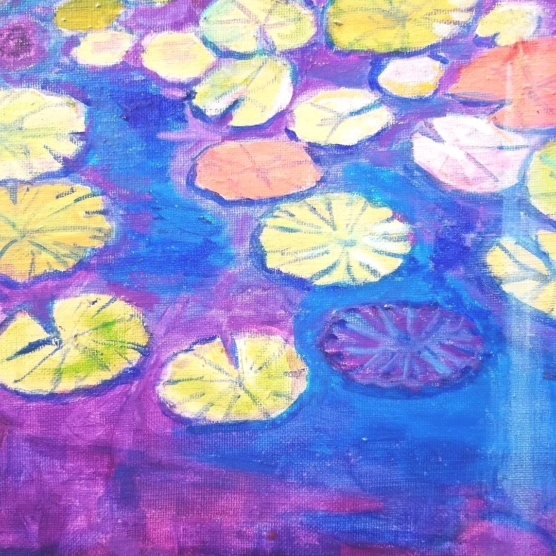 油絵　専用 神秘的な睡蓮池　大キャンバス