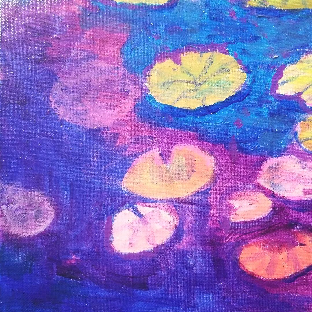 油絵　専用 神秘的な睡蓮池　大キャンバス