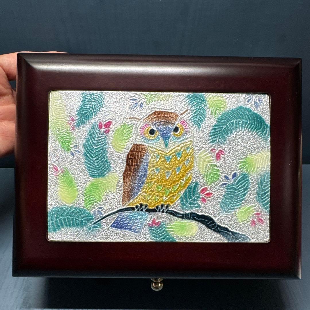 七宝　小物入れ 七宝焼き　オーバーナイトBOX（小）　フクロウ