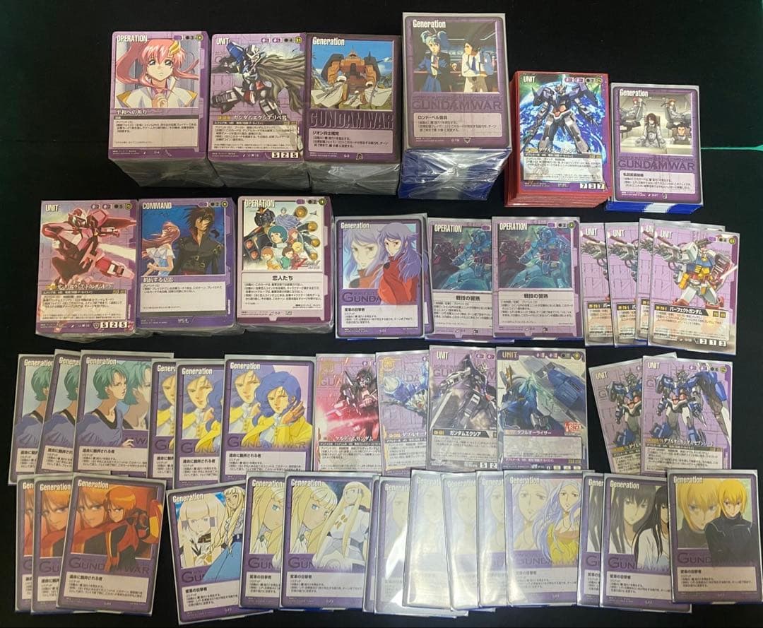 ガンダムウォーカード 紫まとめ売り⑬約1200枚 ダブルオーガンダムなど