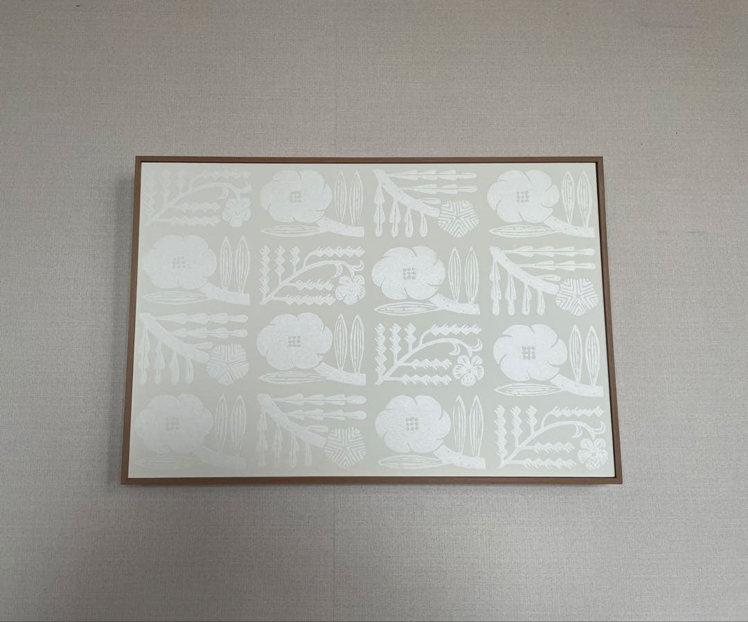 鹿児島睦　唐紙パネル　花　かみ添