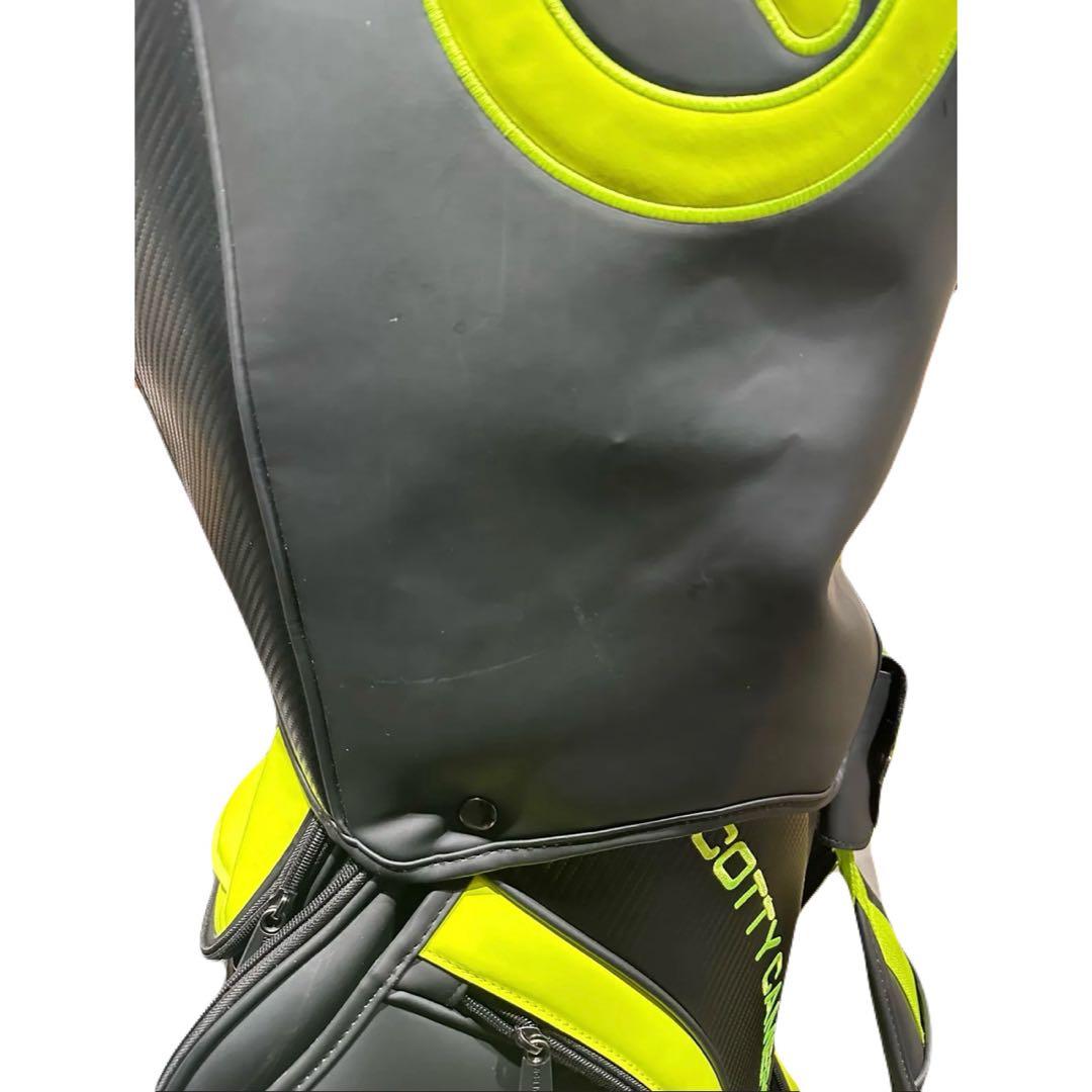 ゴルフ キャディバッグ ツアー風デザイン ブラック ネオンカラー