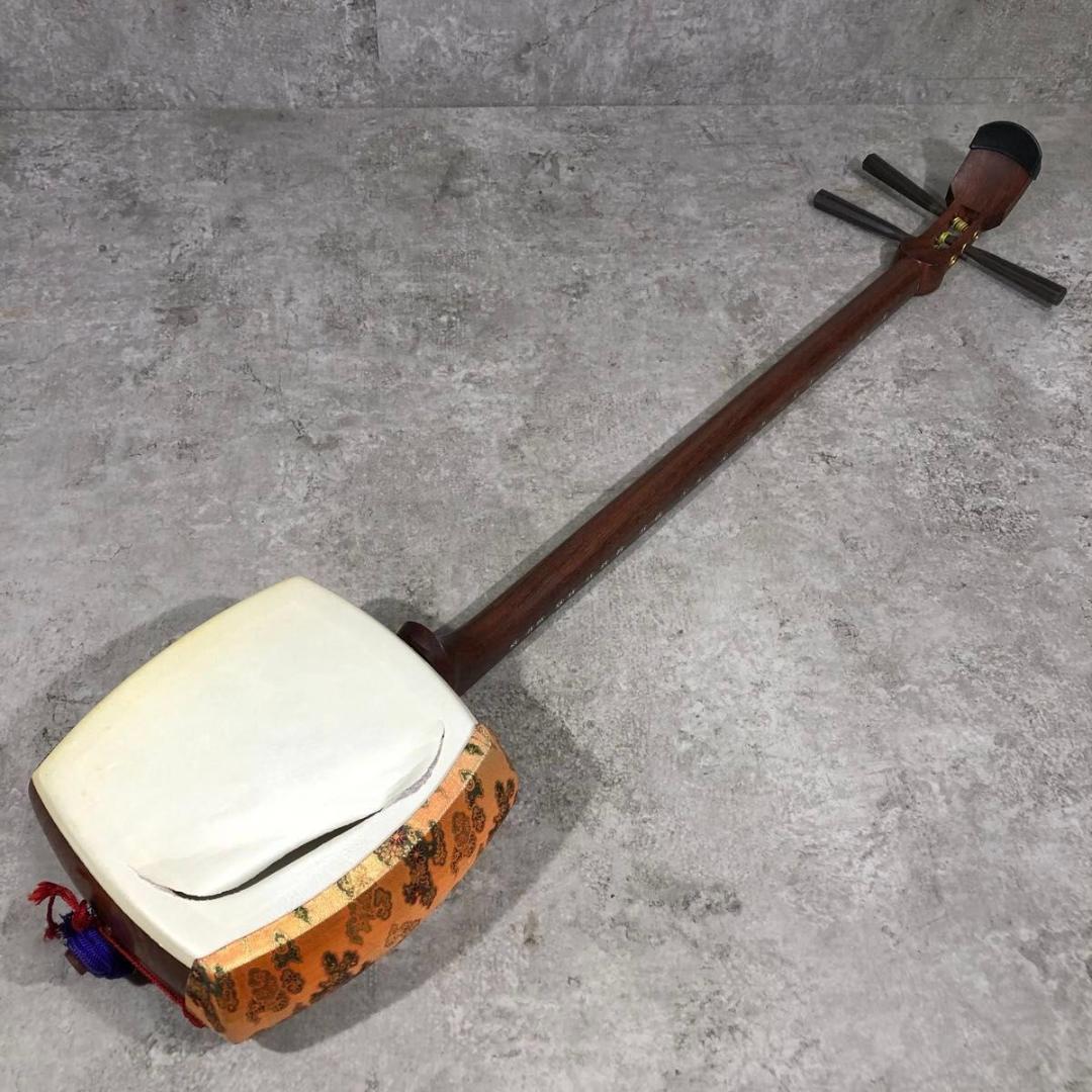希少 三味線 犬皮 中棹 地唄 和楽器 地唄 三味線 常磐津 小唄 民謡