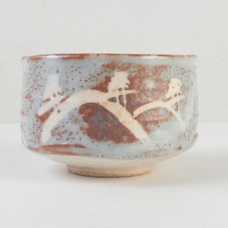 茶道具　人間国宝　荒川豊蔵作　志野茶碗　共箱　V　9572