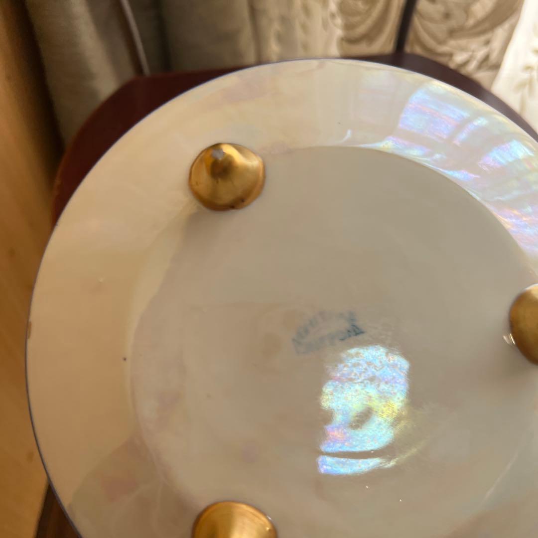 オールドノリタケ三つ脚浅めのボウル　珍しいお品物1910年代の輸出品ラスター？