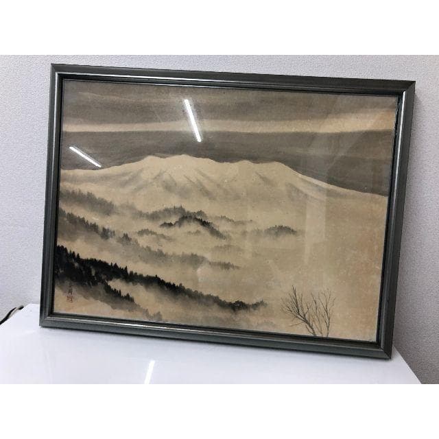 水墨画 日本画 雪の御嶽 春甫