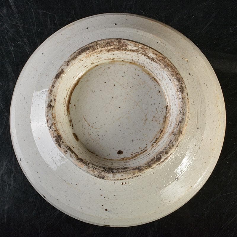 朝鮮美術　李朝　高麗白磁　染付　花文　丸壷　D　R6758