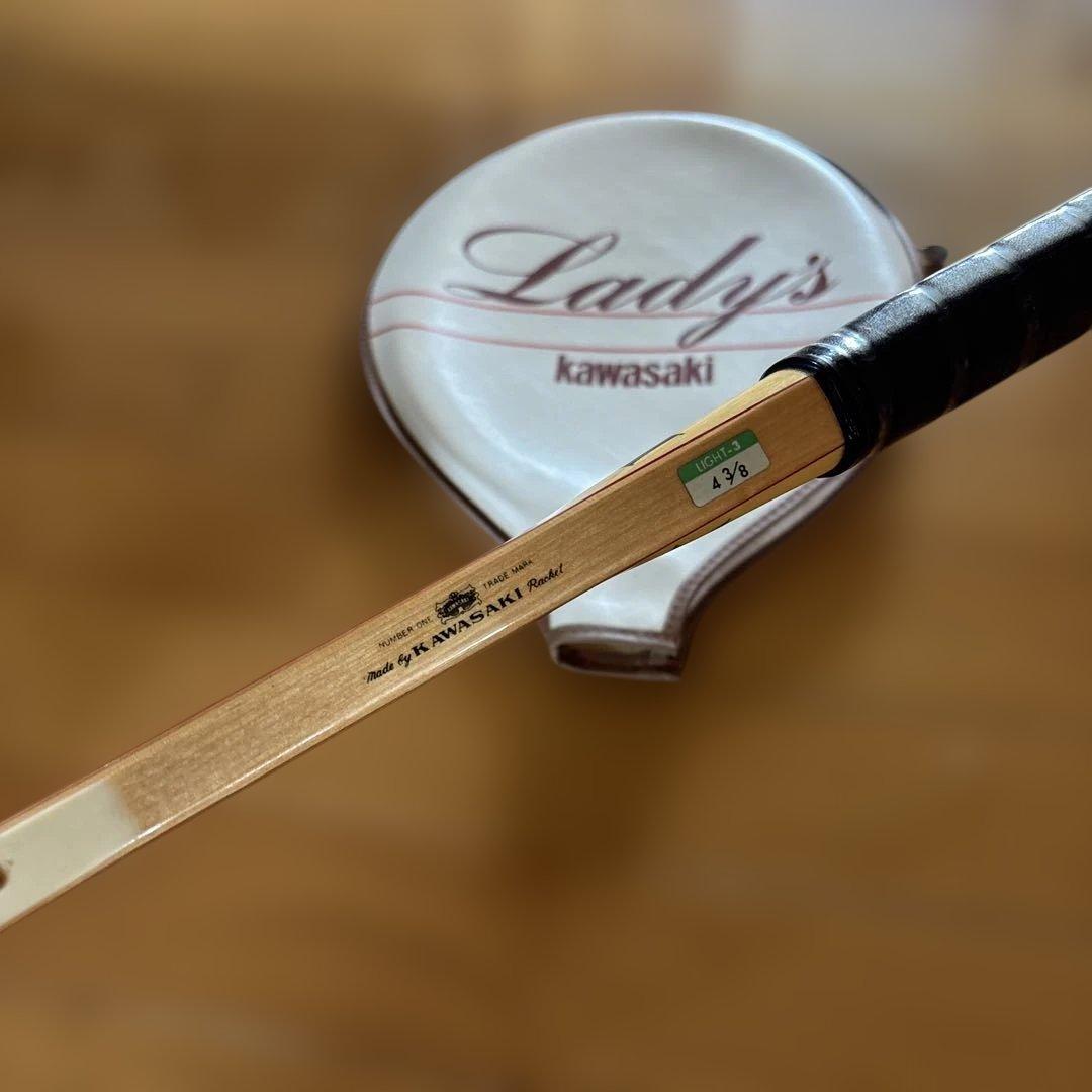 Kawasaki Lady's ビンテージ　軟式テニスラケット カバー付き