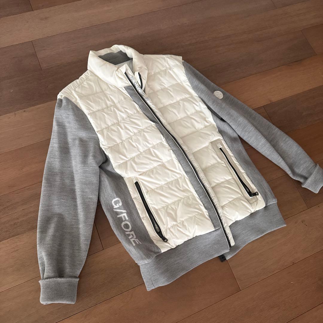 ジーフォア　ホワイト・グレー ダウンジャケット