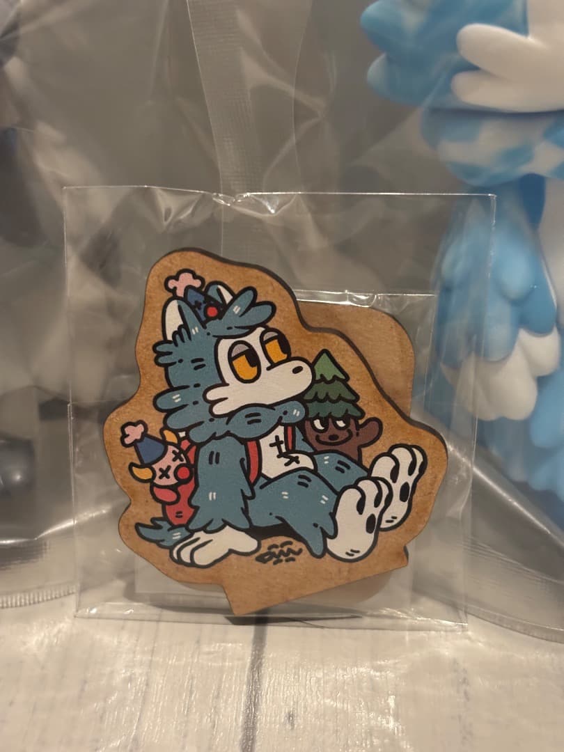 あらいきりこさん　おおかみくん　ゲームカラー&青空　ソフビ　木製スタンド付き