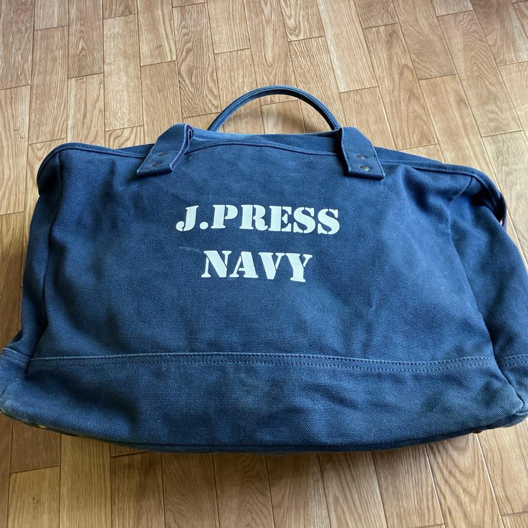 J.PRESS NAVY 帆布ボストンバッグ