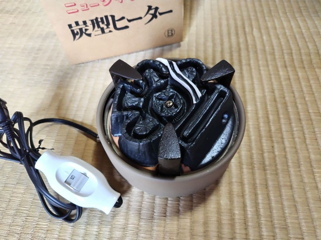 【なみ】炭型ヒーター 電熱器 野々田式 置き炉　裏千家　五徳付 茶道具