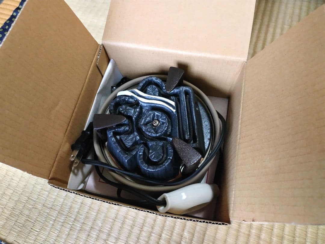 【なみ】炭型ヒーター 電熱器 野々田式 置き炉　裏千家　五徳付 茶道具