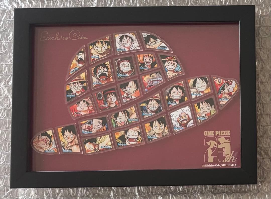 ONEPIECE ワンピース 連載25周年記念 麦わら帽子額装ピンズセット