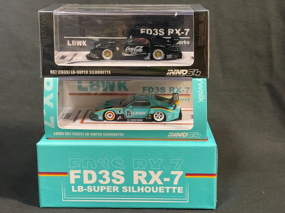 イノモデル 1/64 マツダ RX7 (FD3S) LB-WORKS 2台セット