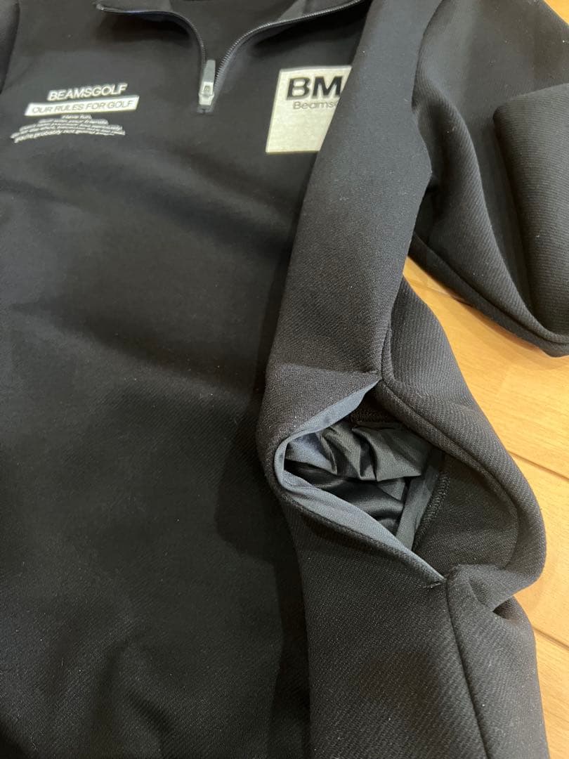 ビームスゴルフ　ハーフジップ ダンボールニット プルオーバー黒L