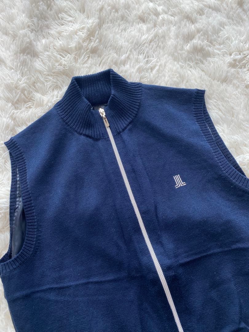 LANVIN 38 ベスト　良品　ランバン　ネイビー色　ゴルフレディースgolf