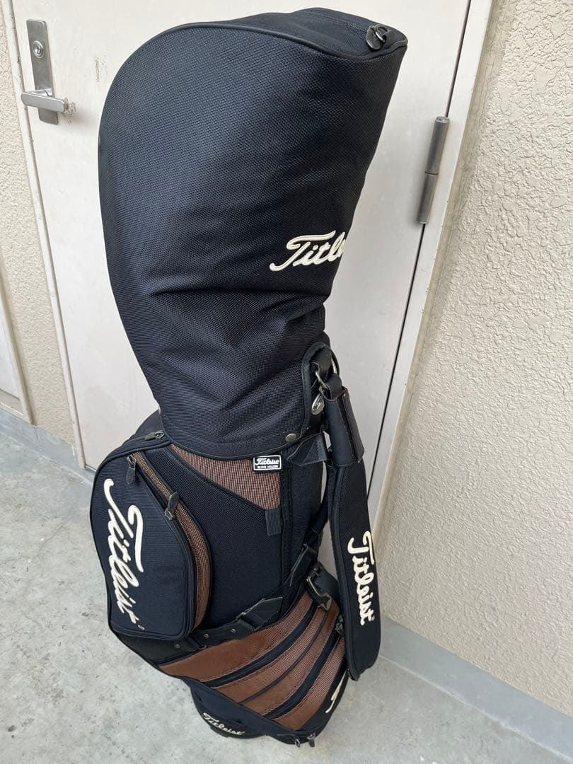 激レア！Titleist　タイトリストキャディーバッグ　布製　フードカバー付属
