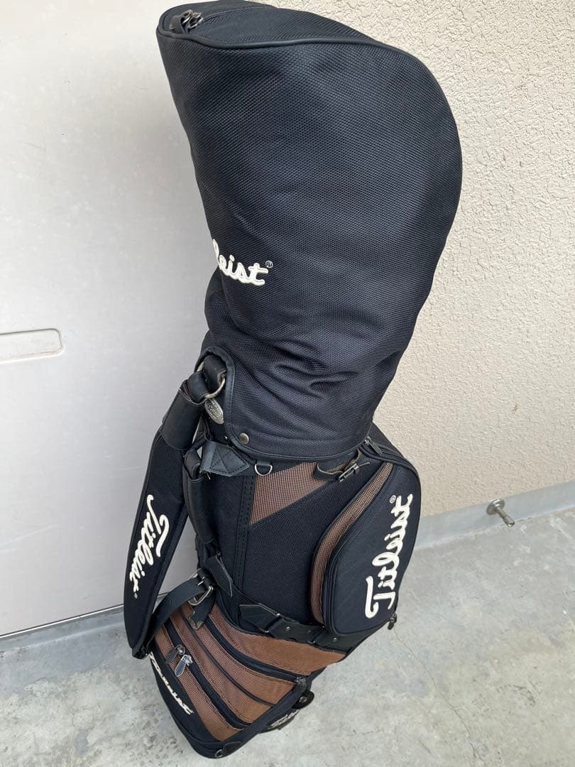激レア！Titleist　タイトリストキャディーバッグ　布製　フードカバー付属