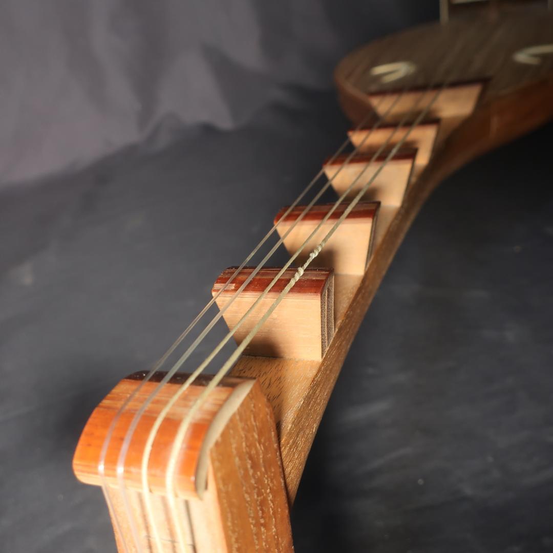 筑前琵琶 四弦五柱 半月細工 撥付き 和楽器