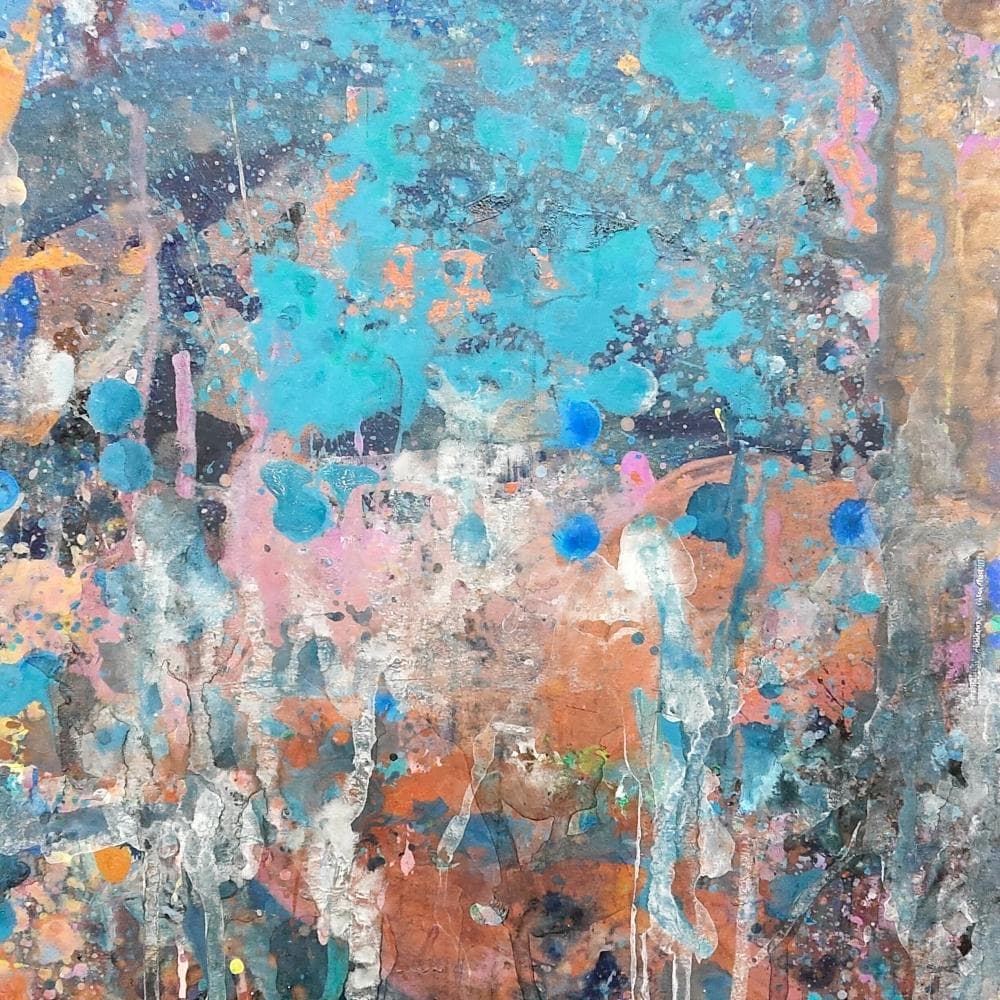 【最終価格】内野隆文　抽象画　絵画　現代アート　美術　アンティークフレーム　額縁