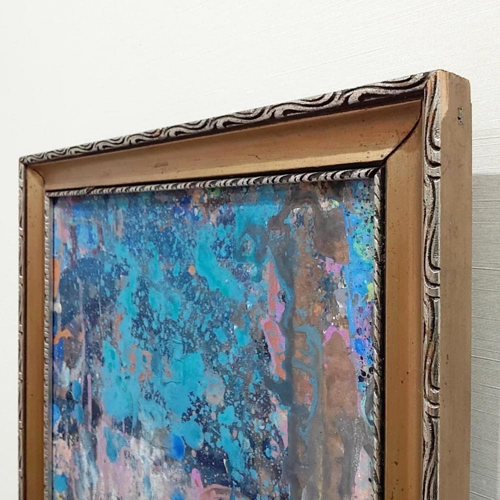 【最終価格】内野隆文　抽象画　絵画　現代アート　美術　アンティークフレーム　額縁