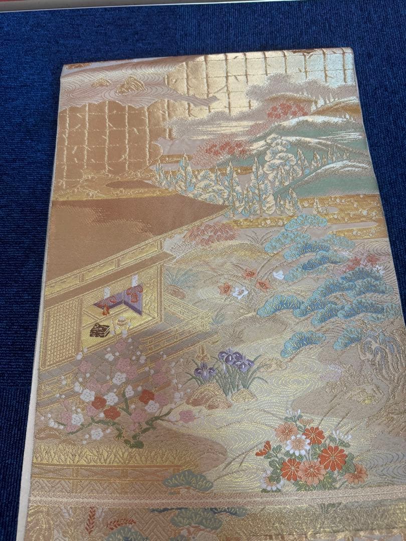 1918袋帯 古代彫金紋  西陣織   金糸　高級上質上品　約440cm未使用