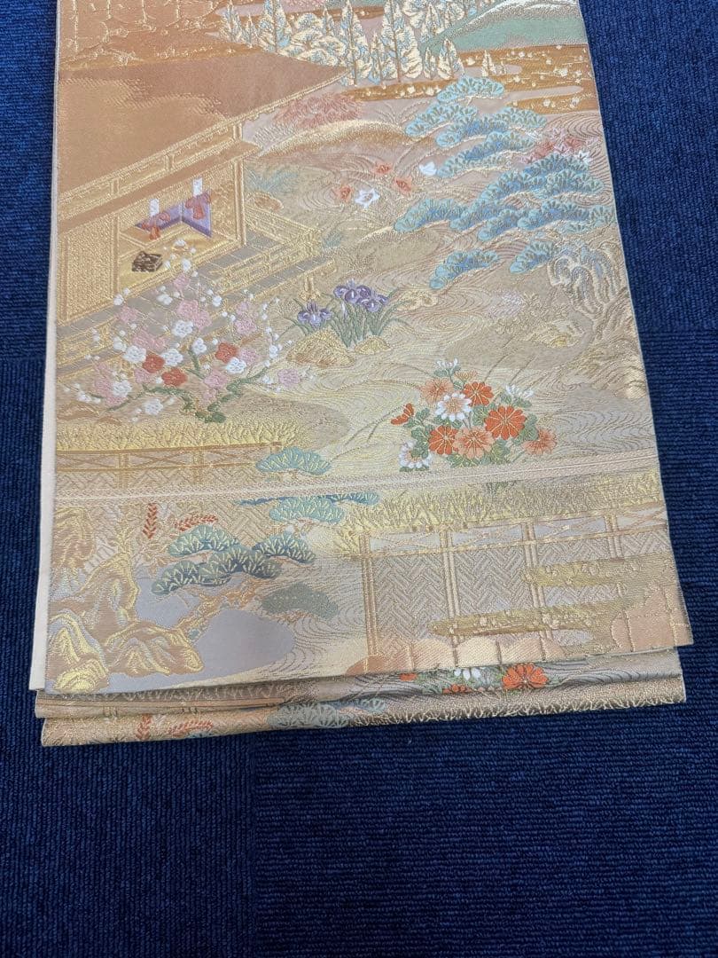 1918袋帯 古代彫金紋  西陣織   金糸　高級上質上品　約440cm未使用