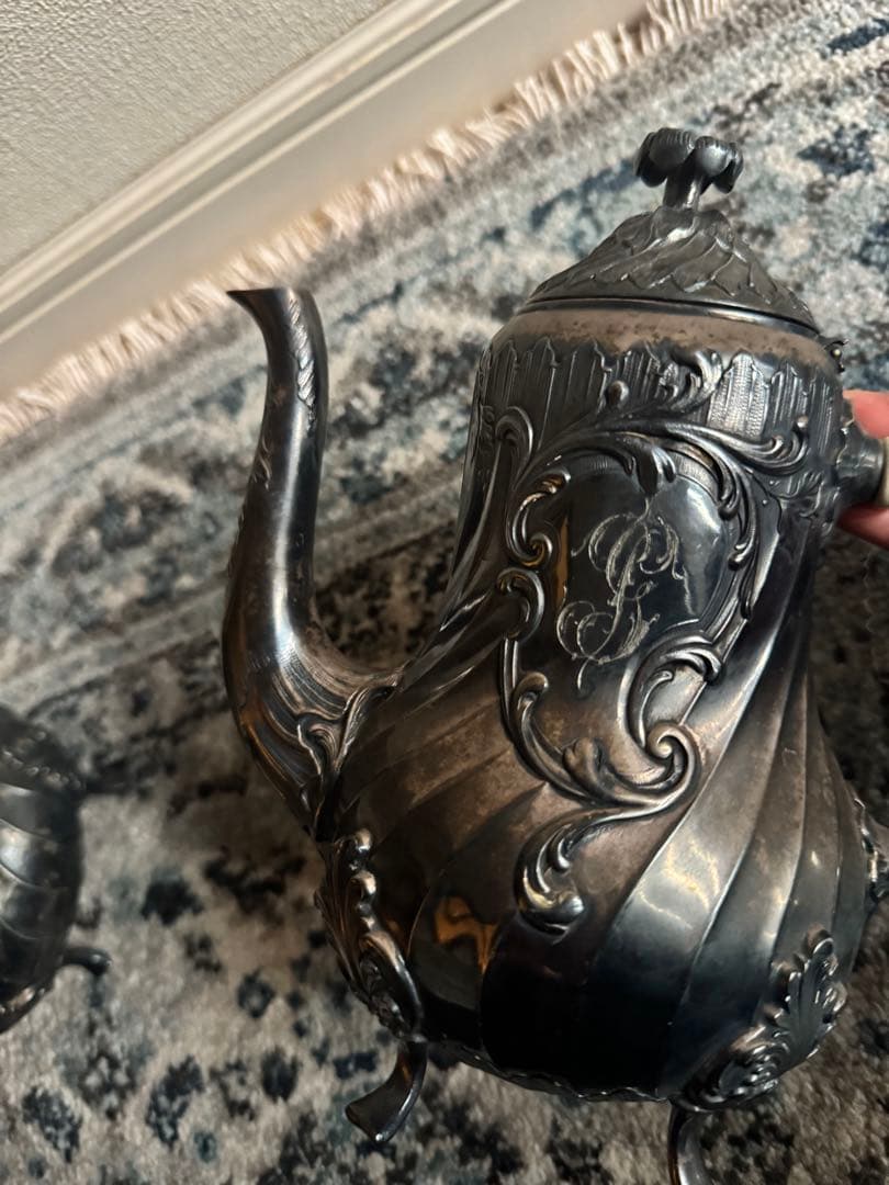 クリストフル ガリアのティーポットとミルクポットのセット