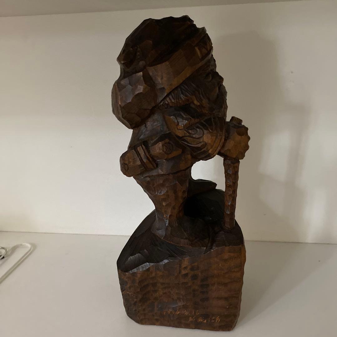 木彫り　アイヌ　ビッキ作