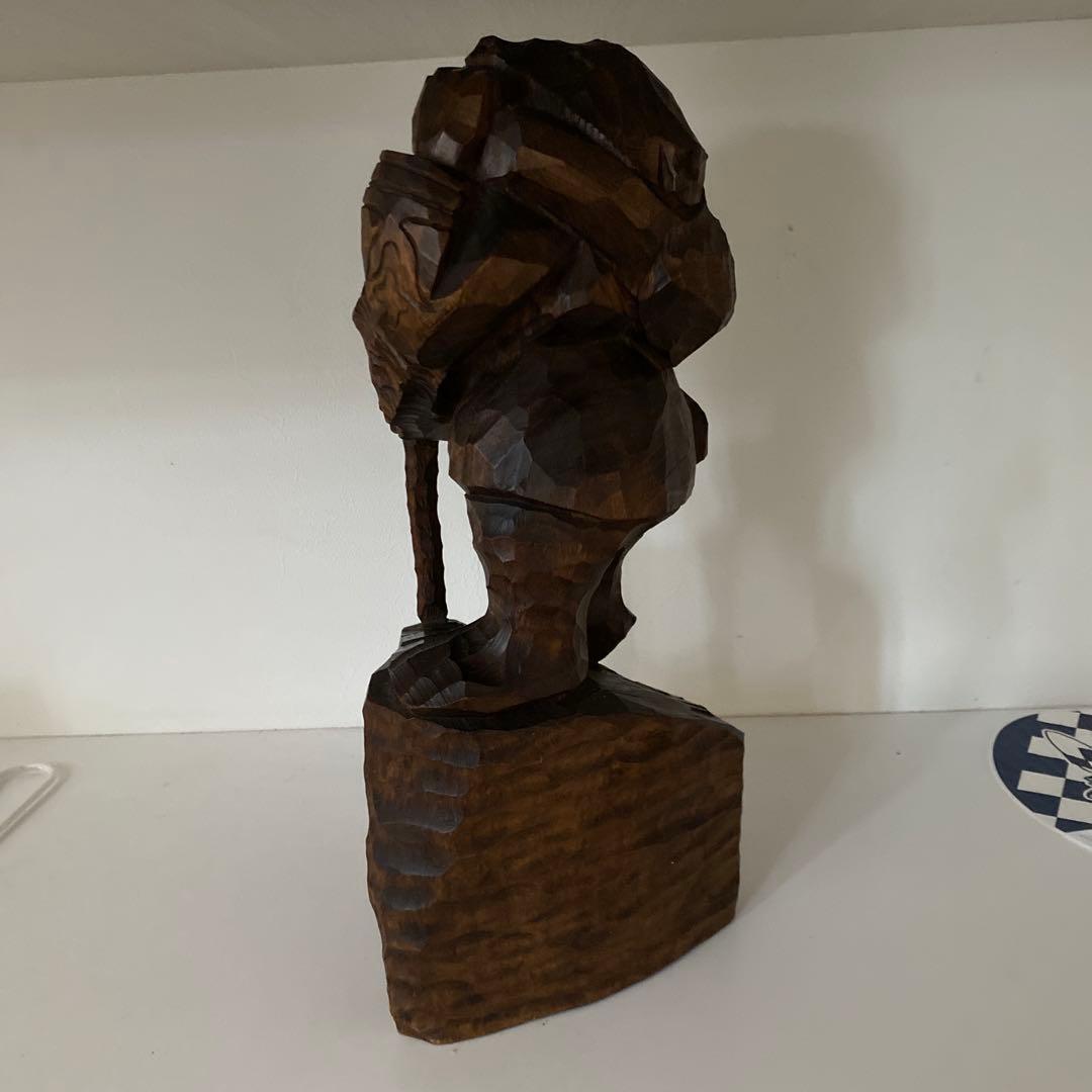 木彫り　アイヌ　ビッキ作