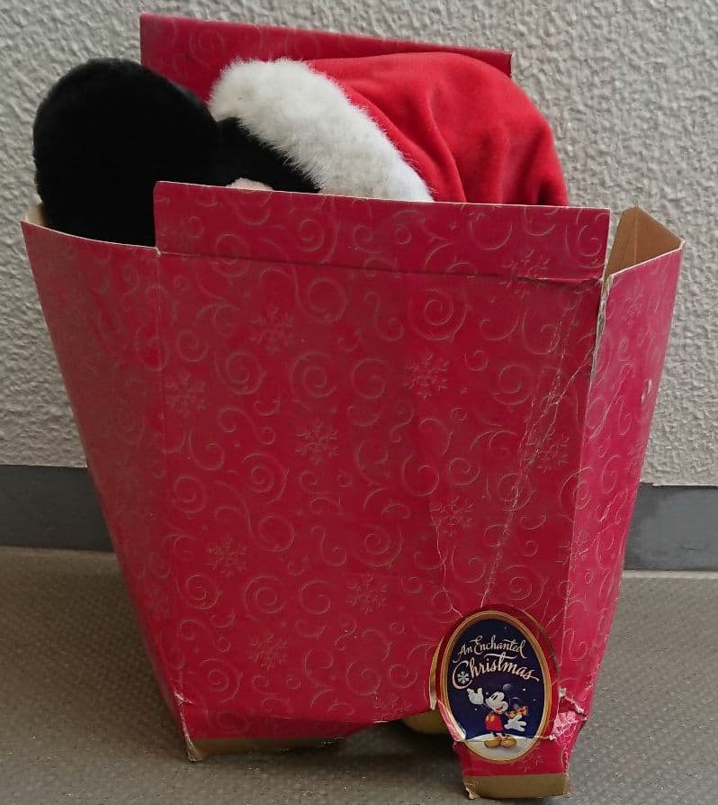 アメリカンヴィンテージディズニー箱入りミッキーマウスぬいぐるみ、クリスマス