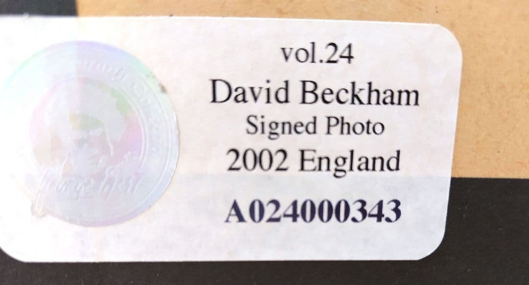 2002年 David Beckham 直筆サイン入り記念 額縁付き