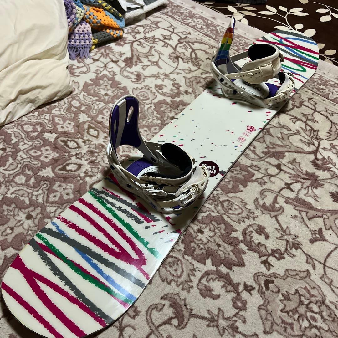 レディース 子供 146cm FLUXバイン付 スノーボード2点セット