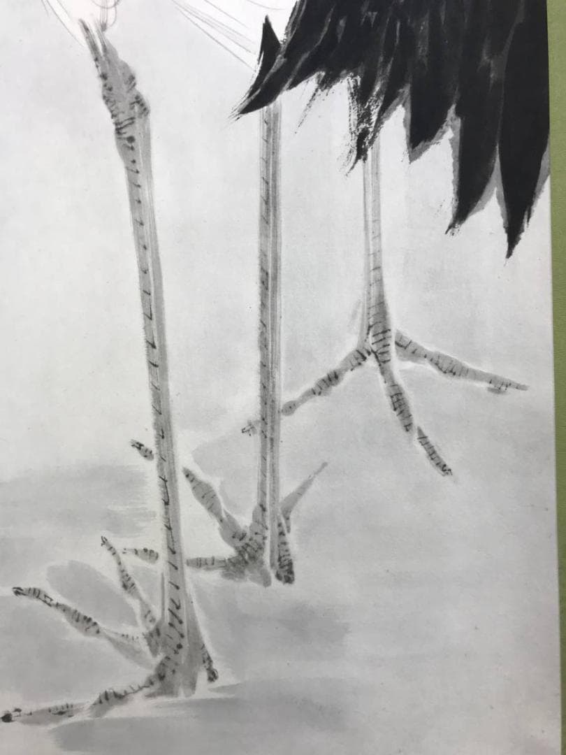 【複製】平福百穂/双鶴図/鶴図/ツル図/印刷/工芸品/掛軸/名家伝来AD-752