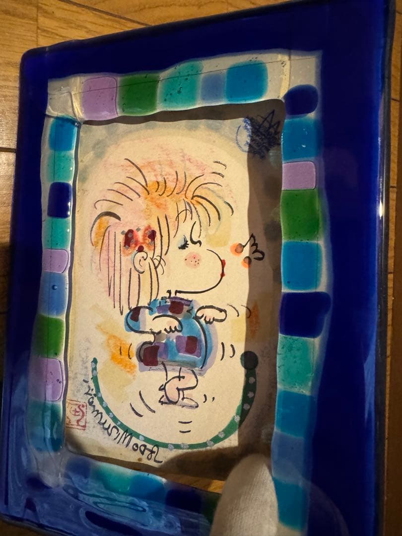 レア●水森亜土先生直筆イラスト＆サイン　たべすぎた天使　可愛い