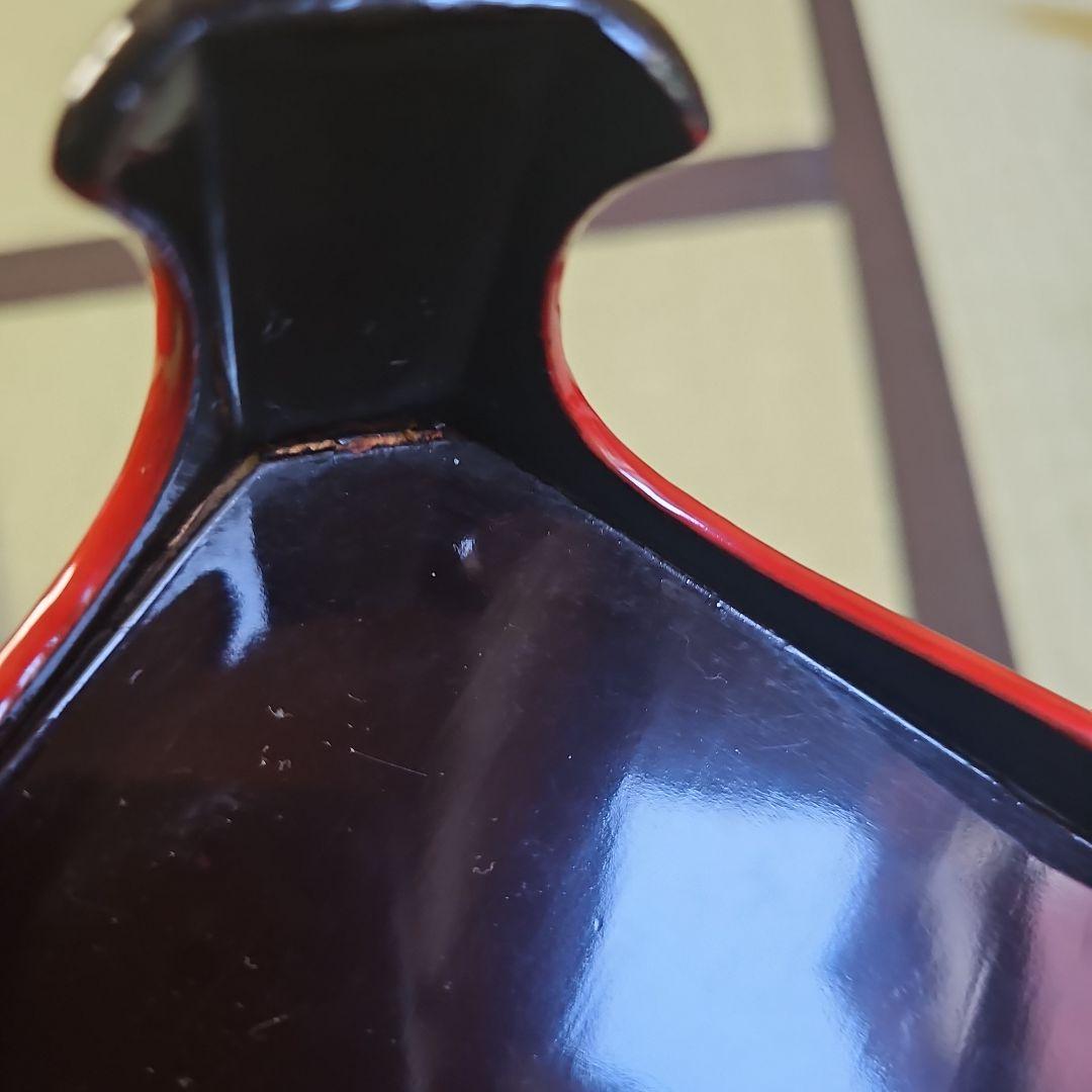 昭和レトロ/1950年代前半物】赤漆塗り お膳セット 金縁 会席膳 茶懐石6客