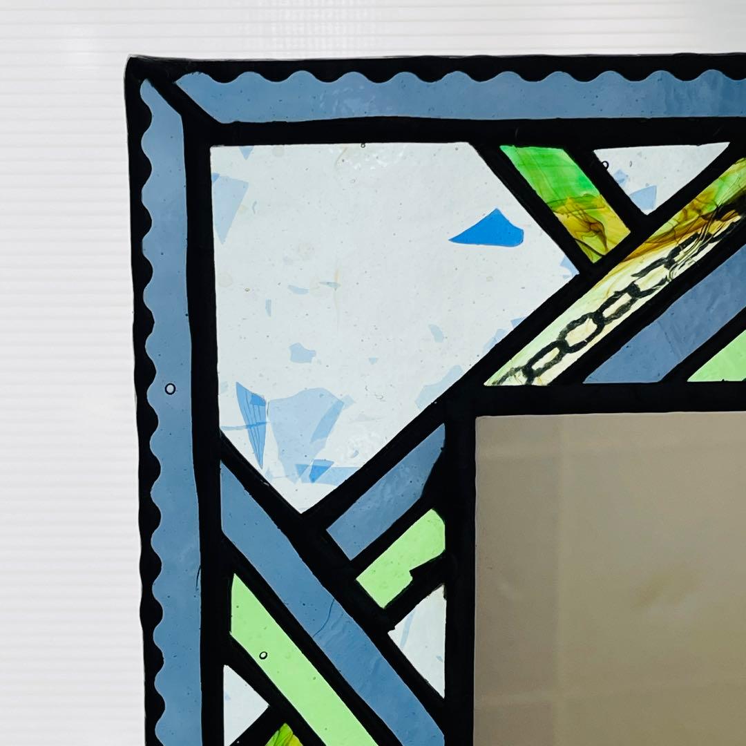 ✮美品✮ ステンドグラス　鏡　壁掛け　ウォールミラー