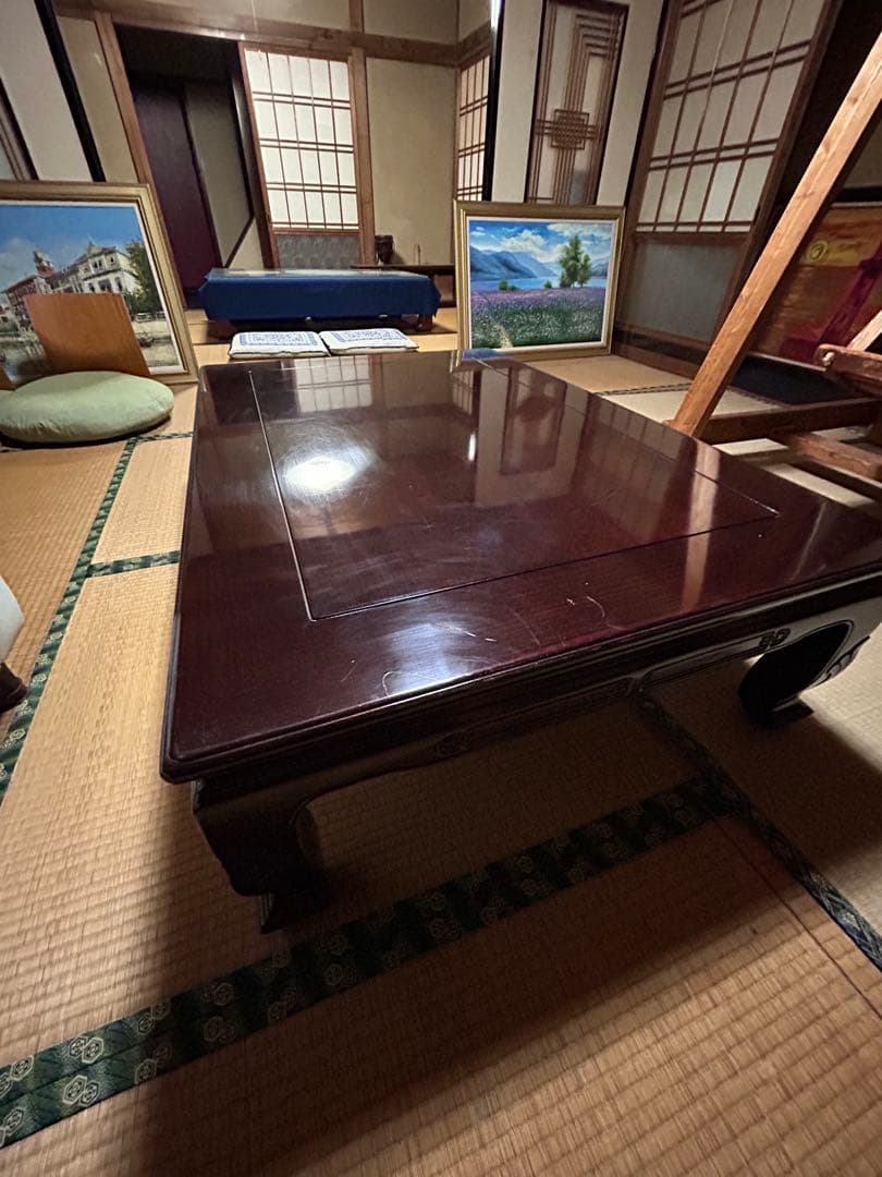 ダークブラウン和風座卓　カリモク