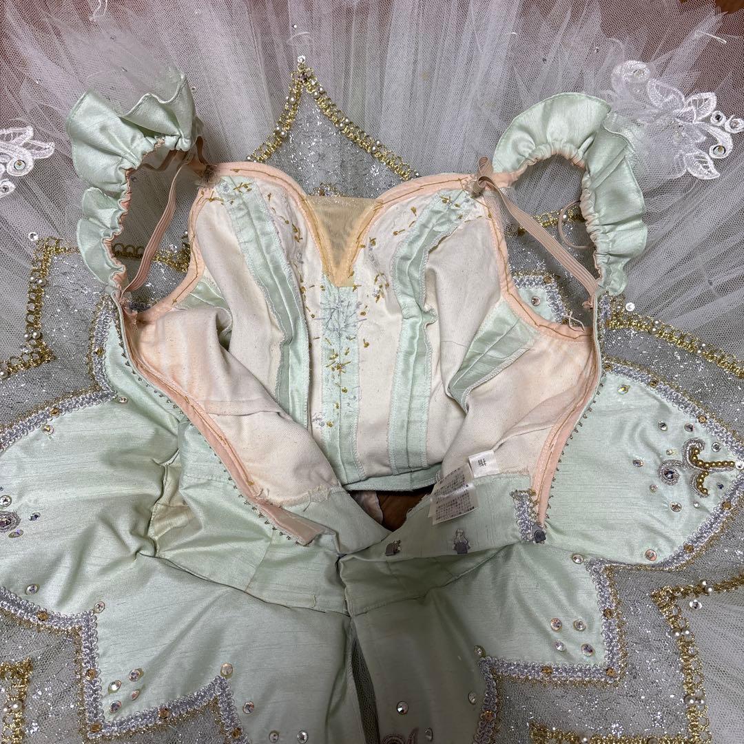 薄緑色のビーズ刺繍チュチュ