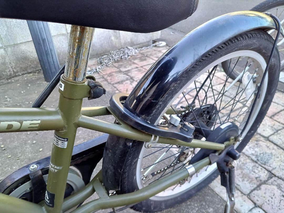 値引可★【東京/引取/配送】キッズバイク オリーブグリーン 20インチ 前カゴ付