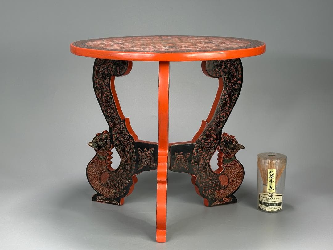 折り畳み花台　漆器　机　卓　タイ　美品